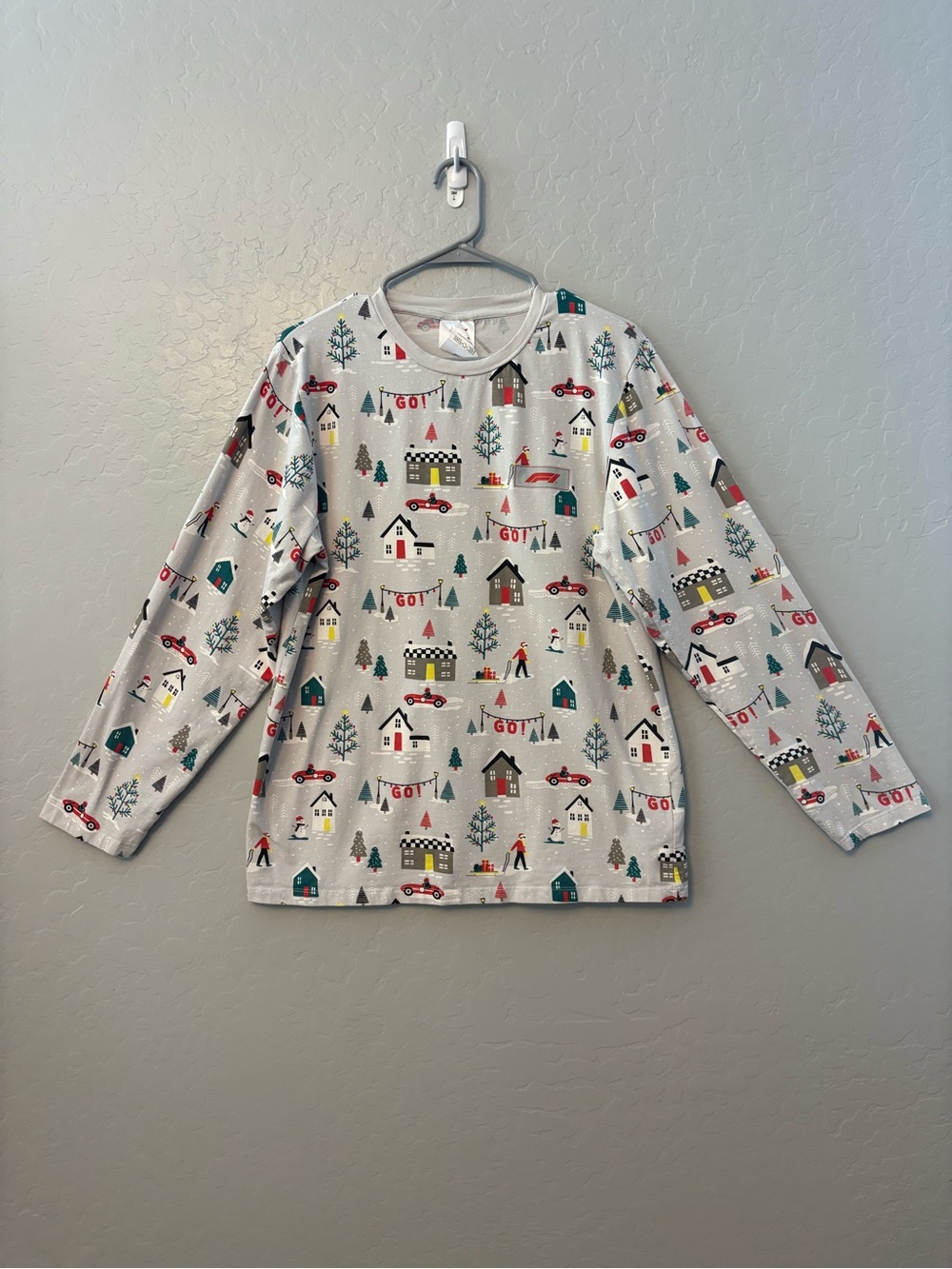 Formula 1 F1 winter wonderland holiday christmas pajama top medium